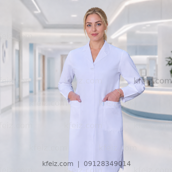 روپوش پزشکی زنانه ساده روپوش پزشکی زنانه ساده مناسب مطب و کلینیک